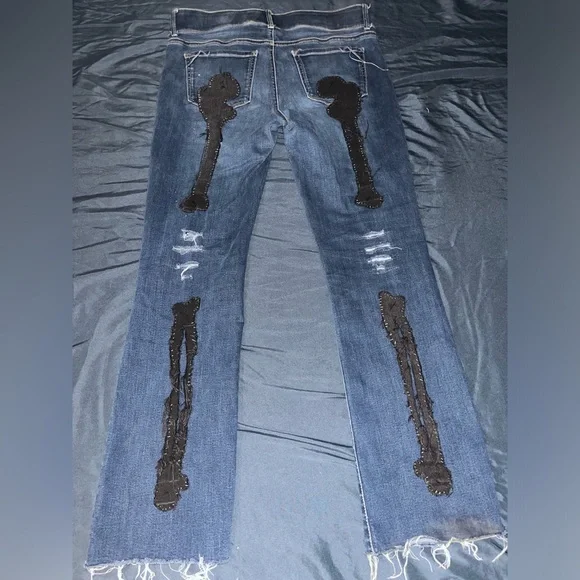 1 OF 1 HANDSEWN (X-ray) BLUE JEANS instagram @ttejhaski
